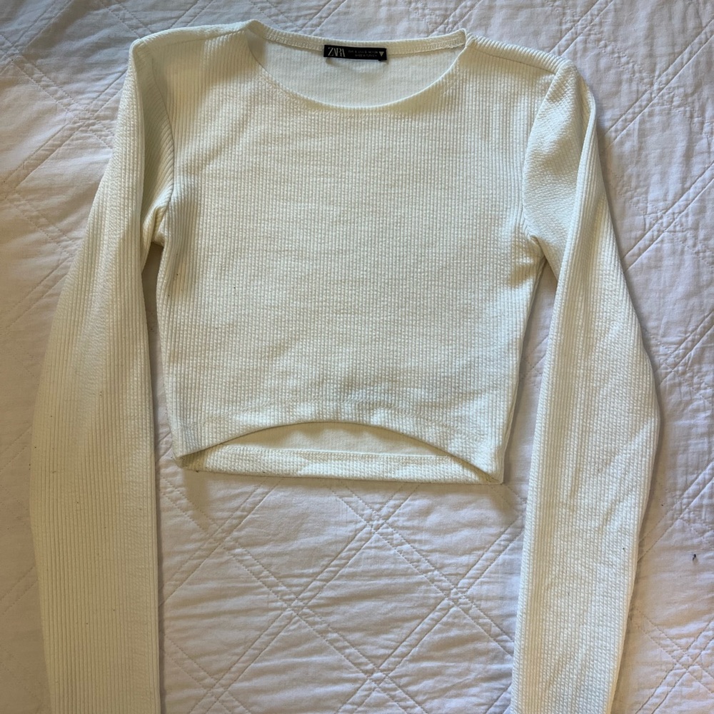 Zara white crop top